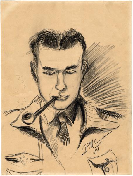Autoportrait réalisé en 1941, par Pierre-Henri Clostermann, don de Michel Clostermann.